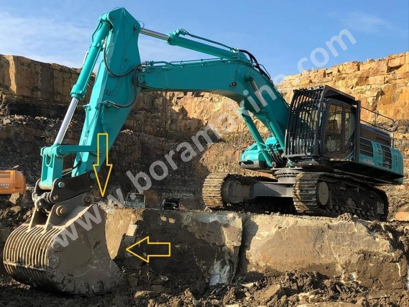 kobelco sk500 paletli ekskavatör taraklı kova