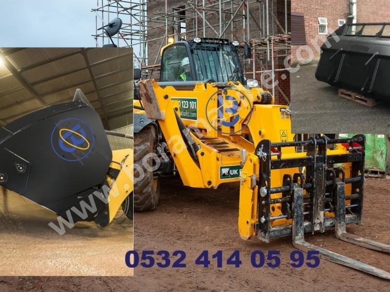 Hidromek Telehandler(Teleskobik Yükleyici) Hardox Çatallı Kaya Yükleyici Kovası Ve Çatallı Portliftler Bizden Sorulur