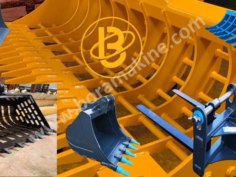 Hidromek HMK 102S Supra Beko Loder(Kazıcı Yükleyici) İçin Çatallı Kaya Yükleyici Kovası