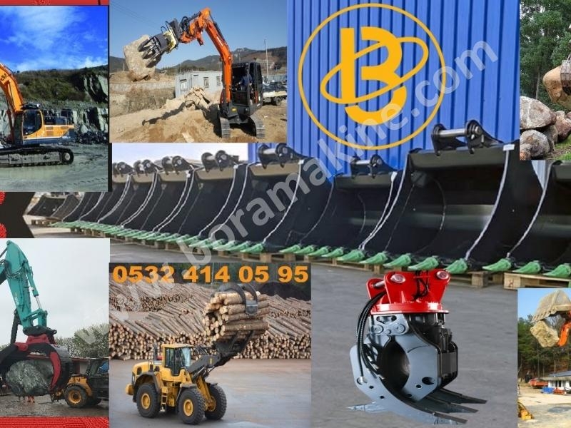 Kubota U36-4 Mini Ekskavatör Hidrolik Tomruk Ataşmanı, İş Makineleri Ataşmanları Ve Ormancılık Ataşmanları