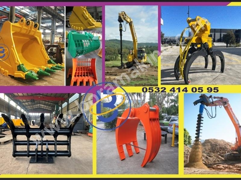 Hitachi ZX130 Ekskavatör İçin Hidrolik Tomruk Ataşmanları, Toprak Burgusu, Ağır Hizmet Kovaları, Tırmıklar